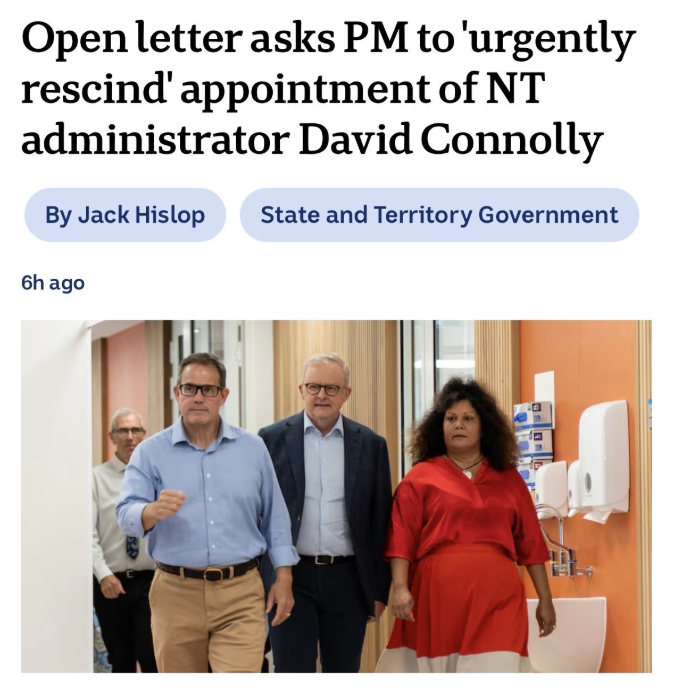 larissawaters's tweet photo. Social cohesion doesn’t look like appointing an NT administrator who has mocked First Nations peoples, made sexist &amp; transphobic comments, and “jokes” about family violence.

Listening to First Nations communities doesn’t look like ignoring their concerns and emboldening racists. https://t.co/NPHFQspXB4