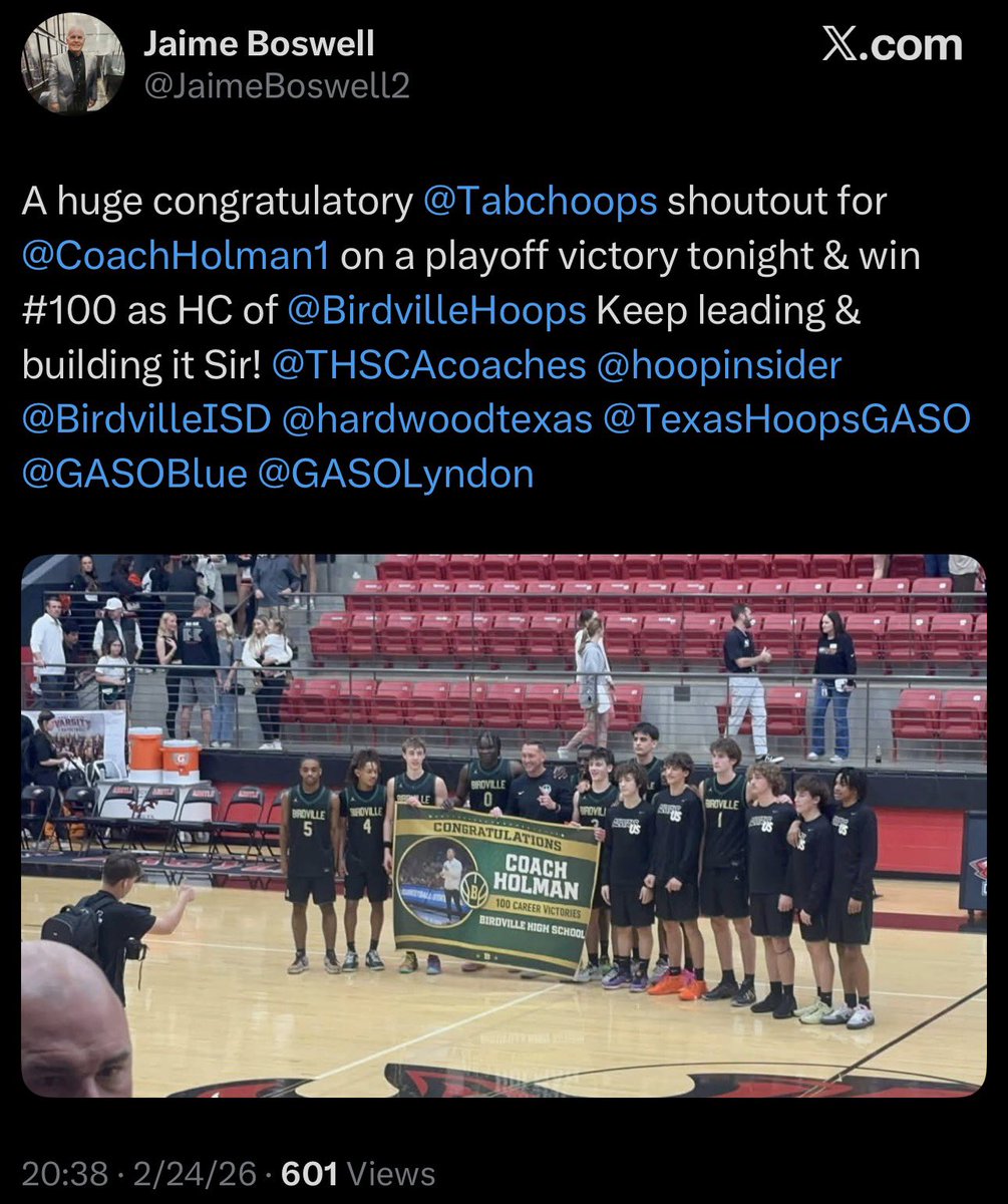 .<a href="/CoachHolman1/">Coach Holman</a> gets his 100th win as Birdville Boys Basketball Coach

Anthony Holman has been associated with Birdville High since its opening in 1999