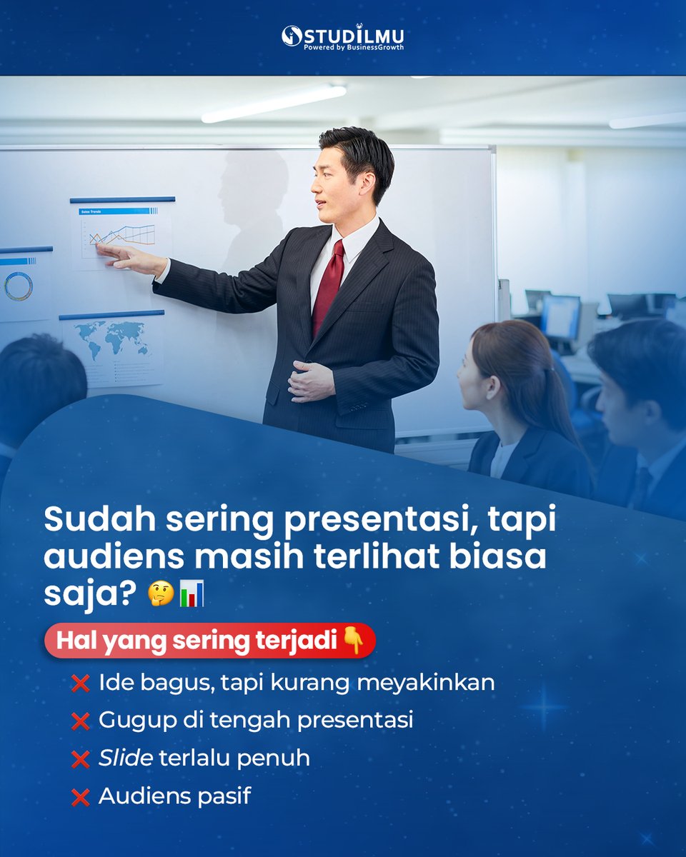 _luminagrowth's tweet image. Presentasi kamu bagus. Tapi sudah cukup meyakinkan?
Slide penuh? Gugup saat ditanya?

Yuk upgrade di:
✨ Wow Your Audience: Presentation Mastery

📩 DM kami atau hubungi Customer Relation STUDiLMU
📞 (021) 2957 8599 | 📱 0821-1199-7750

#STUDiLMU #Presentation #CorporateTraining