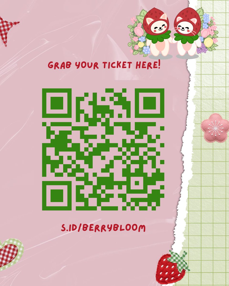 STAY YK proudly present

🍓𝓑𝓮𝓻𝓻𝔂 𝓑𝓵𝓸𝓼𝓼𝓸𝓶 🌷

📆 Minggu, 8 Maret 2026
🕰️ 15.00 [Open Gate] - 18.30 WIB
📍 Alif Bakery Gedongkuning, Yogyakarta.
🎟 Rp.27.000/Pax
👚 Red, Green, Pink (Colorfull)

For more information, please contact admin via DM <a href="/straykids_yk/">Stray Kids Yogyakarta</a> ‼️