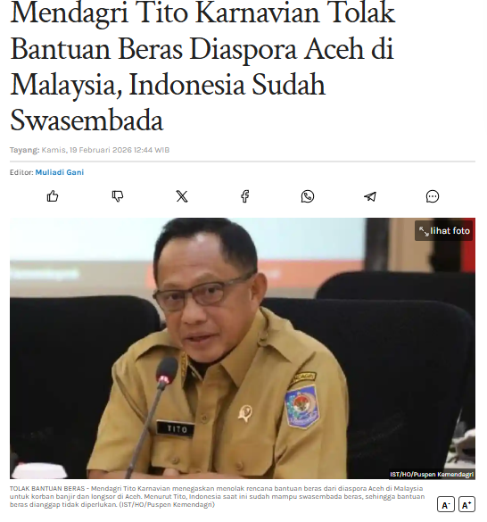 Kepada korban bencana mereka ketat
Kepada AS mereka longgar