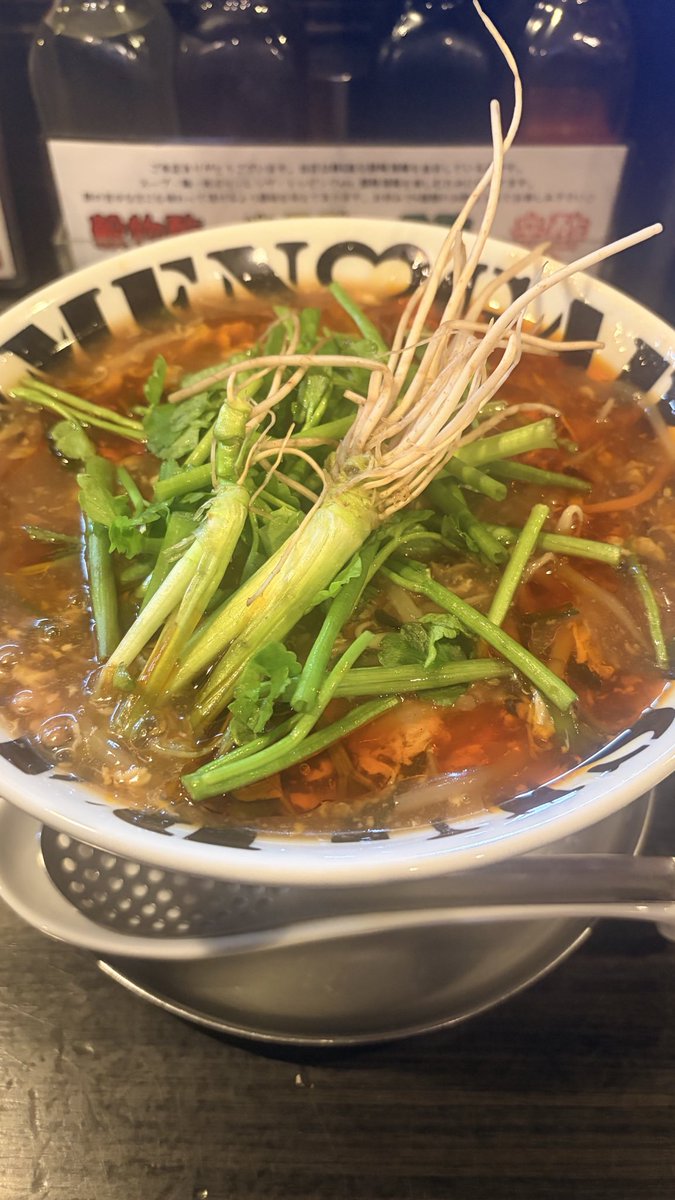 mmmmmswty's tweet photo. 我流酸辣湯麺 拉麺勇気 🗾若林
芹酸辣湯麺

かなり久しぶりに行けた‼️久しぶりすぎて、どのお酢を気に入って入れてたか忘れたレベル笑
初心に戻って楽しめた♡最後まで熱々で食べれるのがいいよね🔥

20260114 https://t.co/htGlMAtqsD