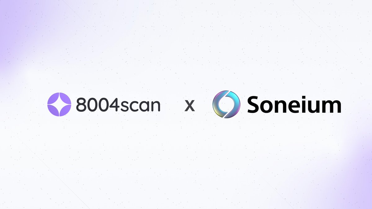 8004_scan's tweet image. 💿 Soneium is live on 8004scan.io

ERC-8004 + Soneium = AI agents built for entertainment, with verifiable trust and zero-trust security across every platform - no middlemen.

Discover, interact, and drop feedback for agents deployed on @Soneium with 8004scan.

Learn