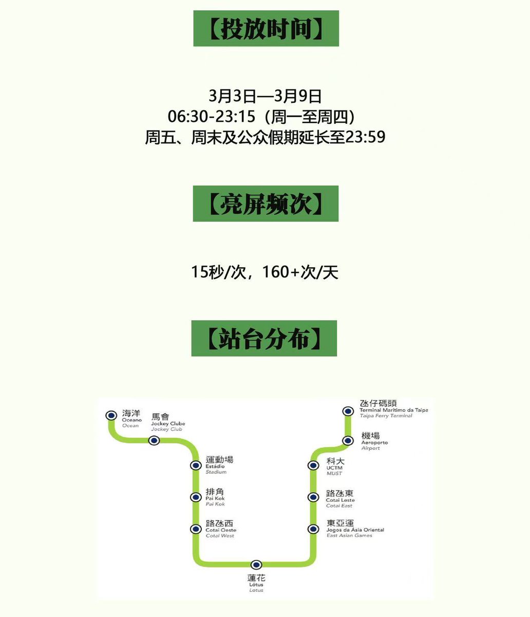 𝑺𝒀𝑵𝑲: 𝒂𝒆𝑿𝑰𝑺 𝑳𝑰𝑵𝑬 📍𝑴𝒂𝒄𝒂𝒖
𝑷𝒂𝒓𝒕 𝟏 澳门轻轨11站34电视屏·投放一周

【项目介绍】
