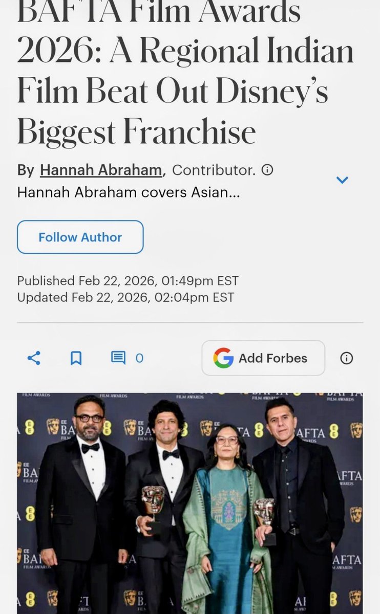 "BOONG"
'A regional India Film Beat Out Disney's Biggest Franchise'

Giving us another reason to be proud of being a Manipuri and a Meitei.
Big thanks to Lakshmipriya Devi and her team. 
#BAFTAAwards2026