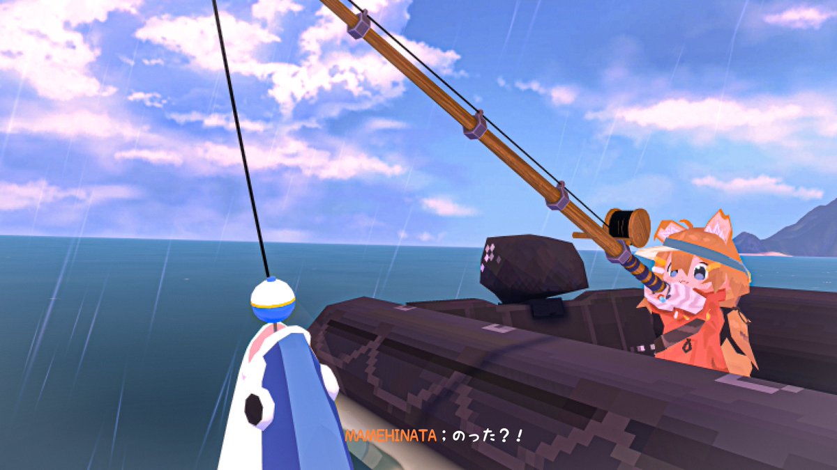 UNICORNfzs's tweet photo. 「N64風釣りゲーム？！」

world：FISHǃ ［Open Beta］

#VRChatPhotography 
#mamehinata https://t.co/d7oA4XkibT