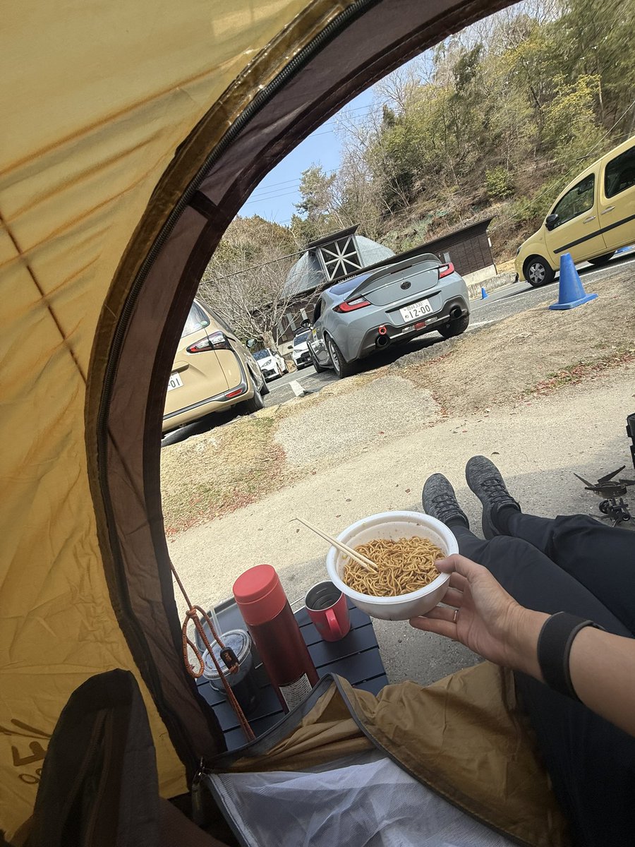 無事にGR大仏さんの林道シェイクダウン終了☑️

グレはベタ落としの我慢の走行でしたが、クルマの雰囲気が分かったし、大きく感じた車体が少し小さく（感じるように）なった☺️

山城町森林公園が、施設もスタッフさんもよすぎて感動。
居心地いいので仮眠して帰ります〜😁