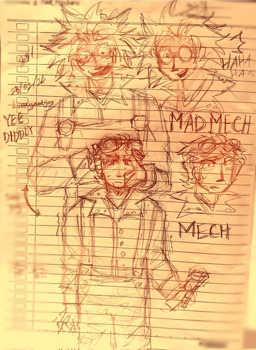 Ravenedell's tweet photo. Mechanic &amp; mad mechanic school doodles... #Typicalcolors2 #tc2 https://t.co/1i21zOQ5Id