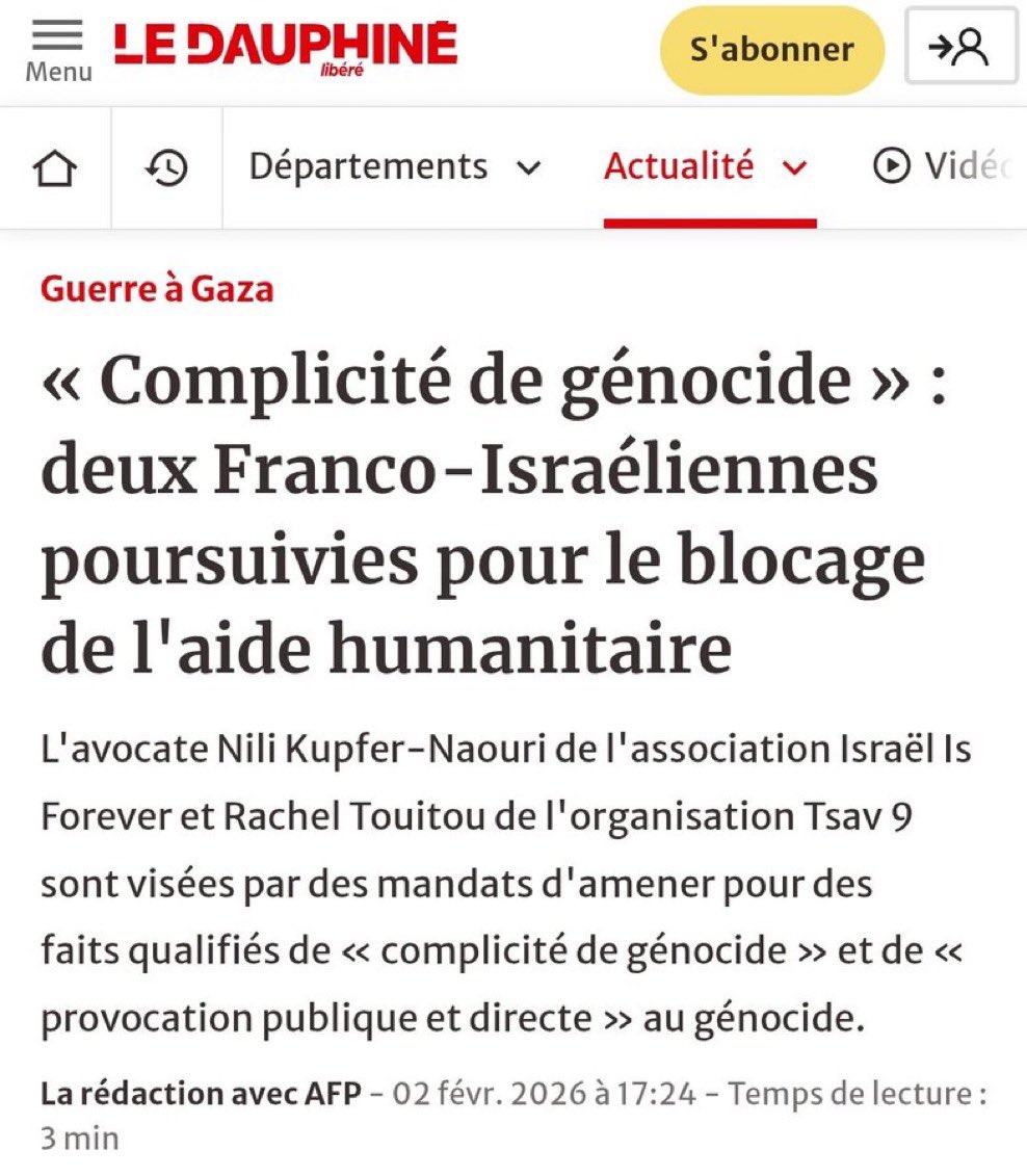 bembelly's tweet photo. Chère @Deputee_Obono
La prochaine fois, faire simple: rappeler à cette #journaliste_militante que même la Justice 🇫🇷Française parle désormais de Génocide pour Gaza…

📌Cf les poursuites [+ mandats d’amener] pour «#complicité_de_génocide », pour 2 franco-israéliennes ] #2rien! https://t.co/c0y1vpd2th
