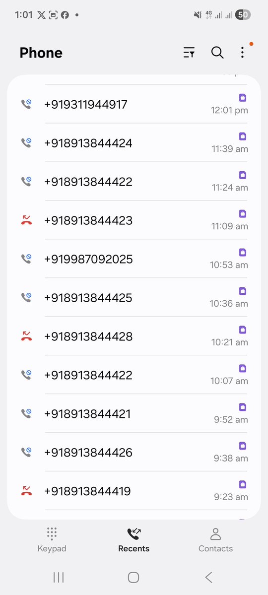 Despite blocking multiple numbers, the calls persist as they originate from different numbers each time, indicating the use of rotating or masked number series. Such repeated automated calling amounts to harassment and misuse of telecommunication services.