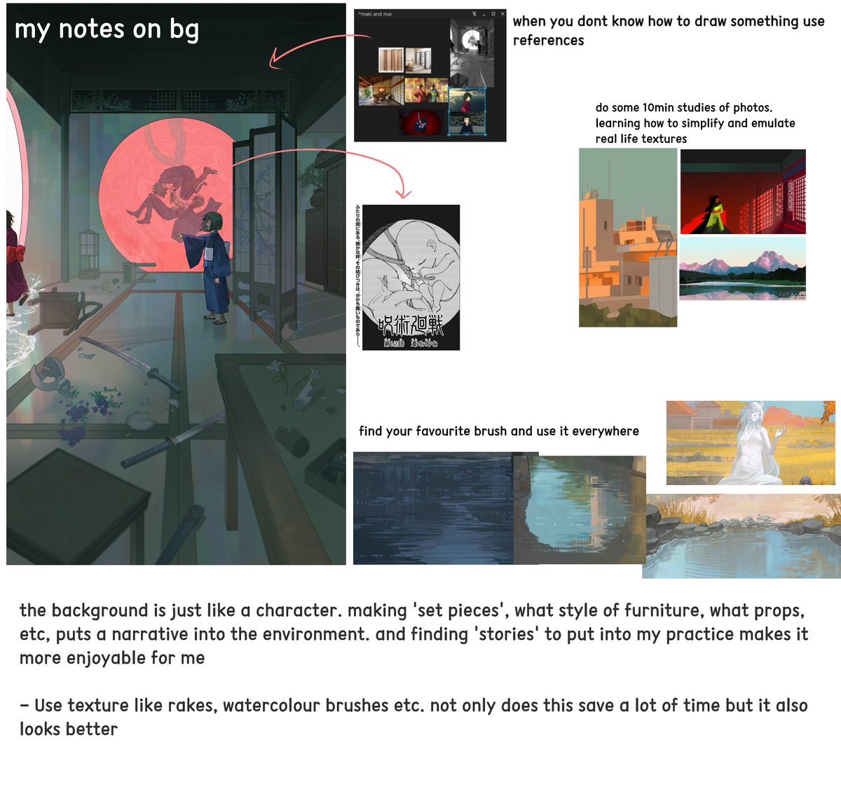 random notes after 2ish months of learning background