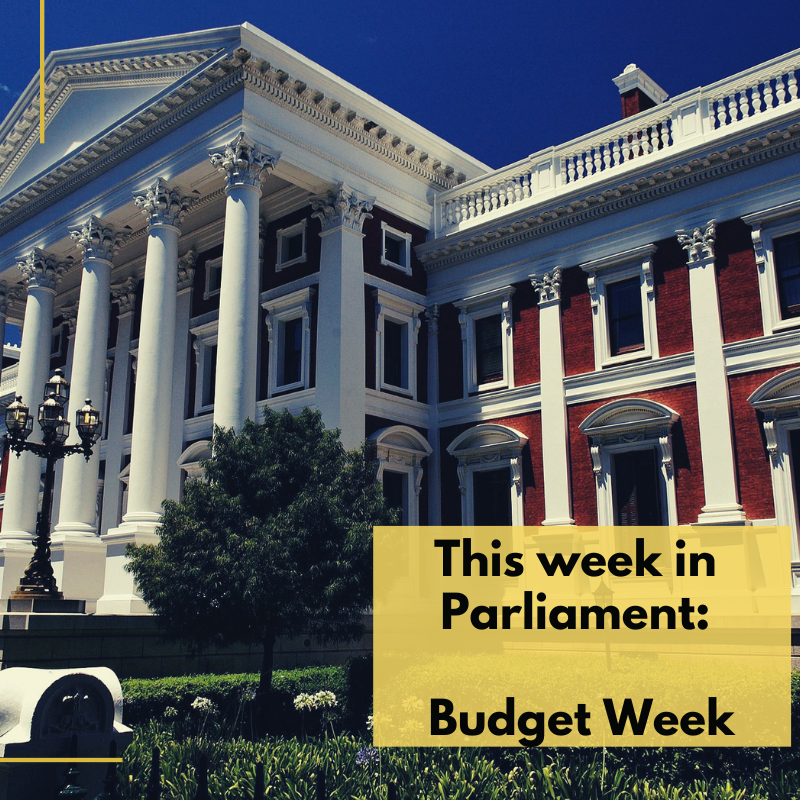 PMG_SA's tweet image. #Budget2026 #BudgetWeek

Finance Minister Enoch Godongwana’s #BudgetSpeech on Wednesday will dominate headlines this week.

pmg.org.za/blog/The%20Wee…