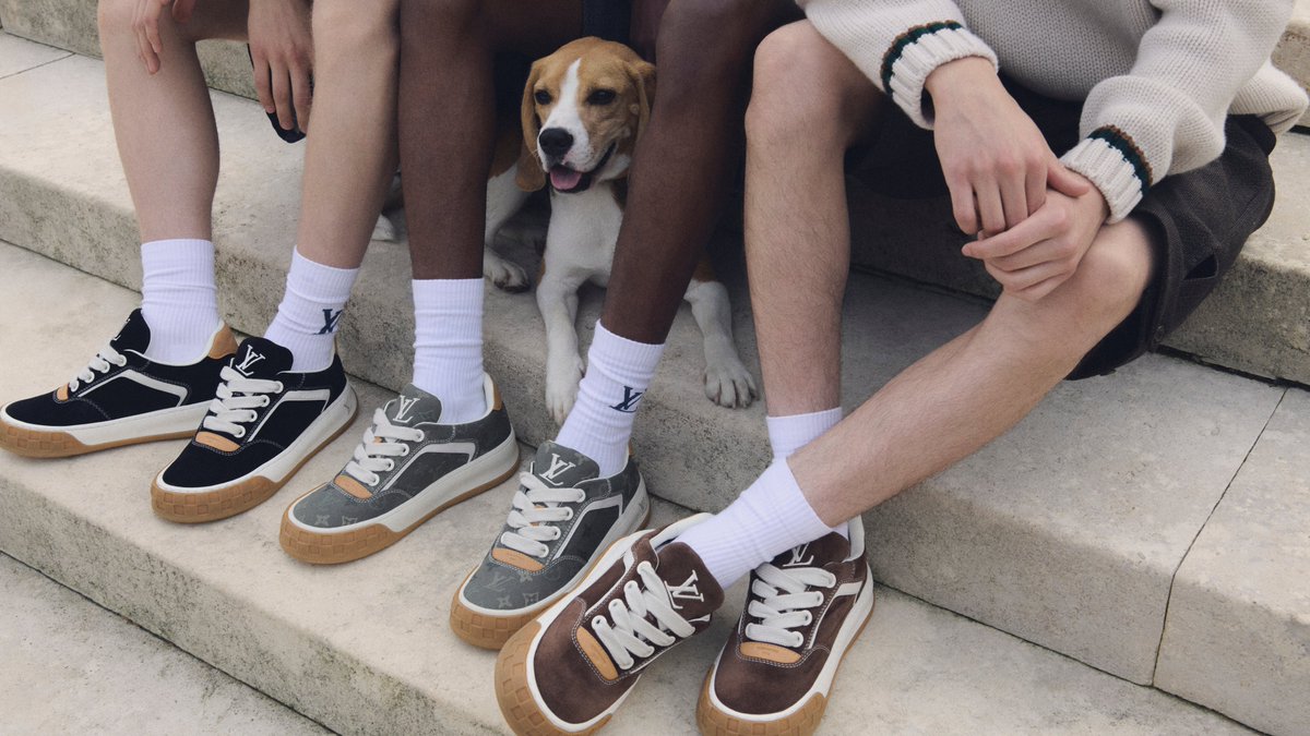 The LV Tilted Sneaker channels classic skate culture through a