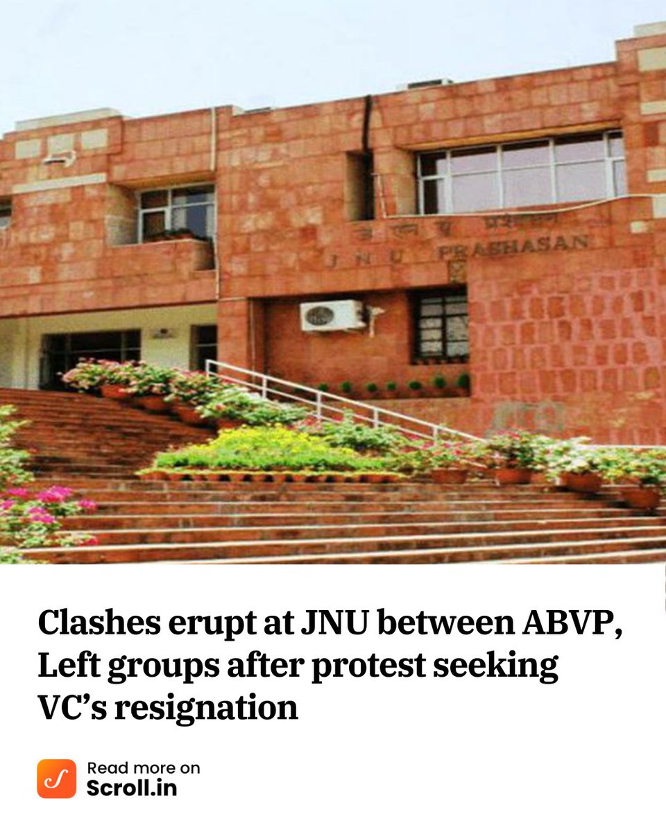 scroll_in's tweet image. The protesters had objected to Vice Chancellor Santishree Dhulipudi Pandit’s remarks that progress for Dalits was not possible by ‘playing the victim card’.

scroll.in/latest/1090934…

#JNU