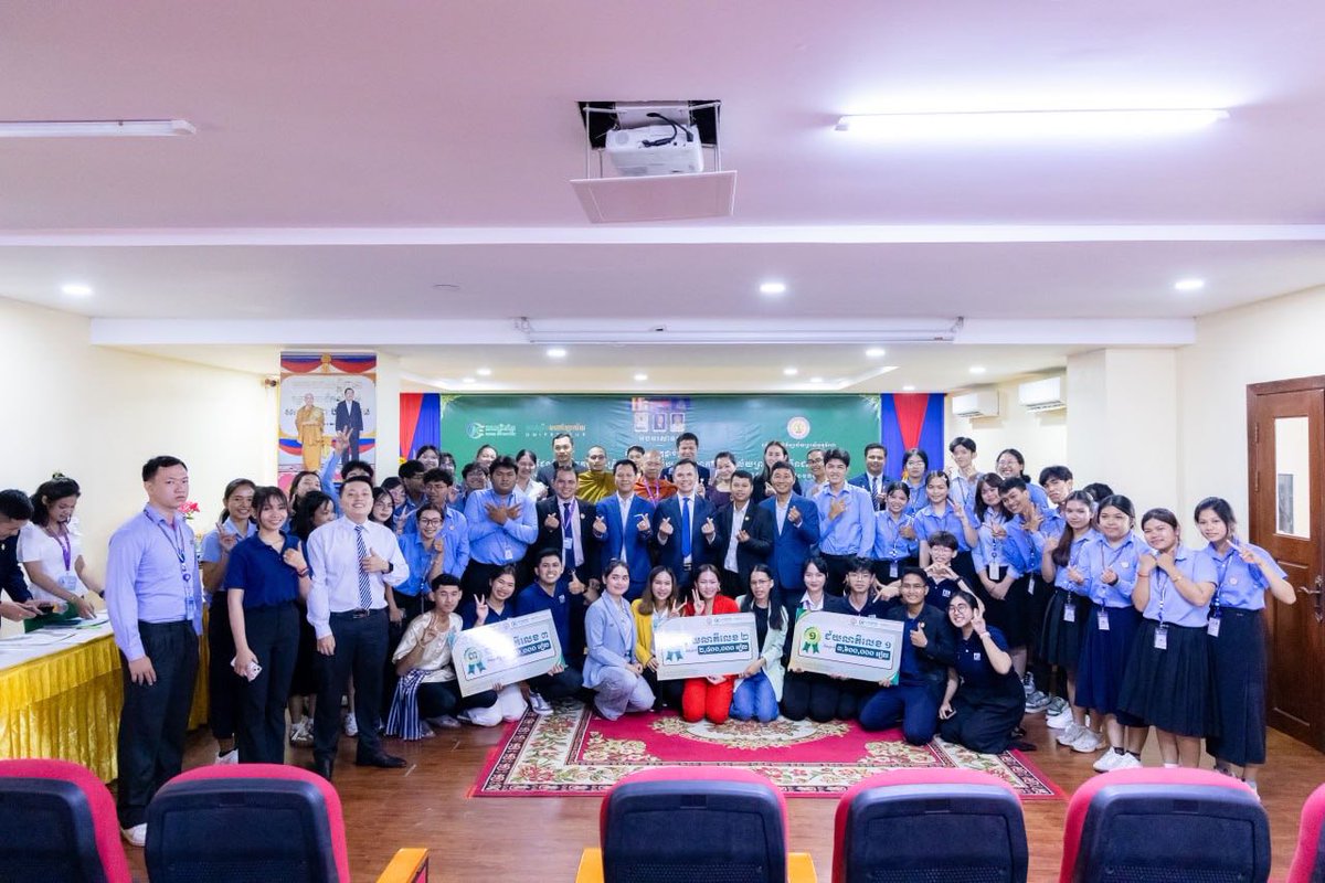 psbuinter's tweet photo. Program: Final Round and Announcement of Winning Teams Final Round of Unipreneur Business Model Competition 2025 of Preah Sihamoniraja Buddhist University.
1.  Nokor Co Co Team 
2.  Book &amp; Brew Coffee Team 
3.  Pteah Tnaot Team https://t.co/LokcwTgovl