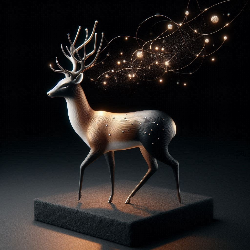 鹿 金属の質感を生かした工芸的な鹿像。 #ConceptArt #Imagery