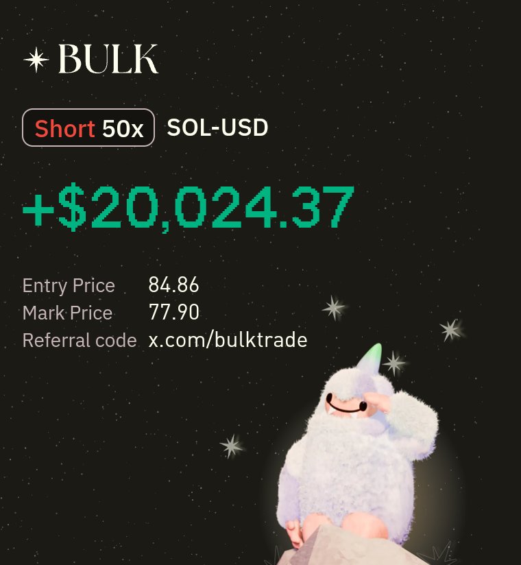 NftPops's tweet image. PnL Challenge Accepted @cryptoshi_eth 

Showing my win on Bulktrade, tried my best and never closed in a loss.

What better way to start the week

@bulktrade @kdotcrypto

gbulk