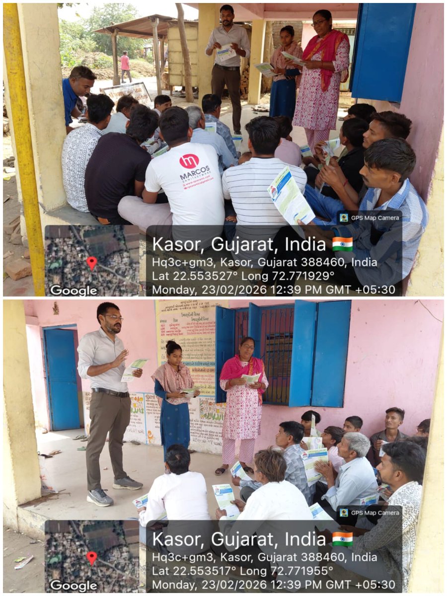 આજ રોજ તારીખ ૨૩/૦૨/૨૦૨૬ ના રોજ કાસોર ગામ ખાતે પ્રાકૃતિક ખેતી વિશે માહિતી આપી અને દેશી ગાય થી થતા ફાયદા જણાવ્યા.<a href="/DDO_Anand/">DDO Anand</a> <a href="/CollectorAnd/">Collector and DM Anand</a> <a href="/InfoAnandGoG/">Info Anand GoG</a> <a href="/CMOGuj/">CMO Gujarat</a> <a href="/DAY_NRLM/">DAY-NRLM (Aajeevika)</a> <a href="/NrlmAnand/">Mission mangalam Anand</a>