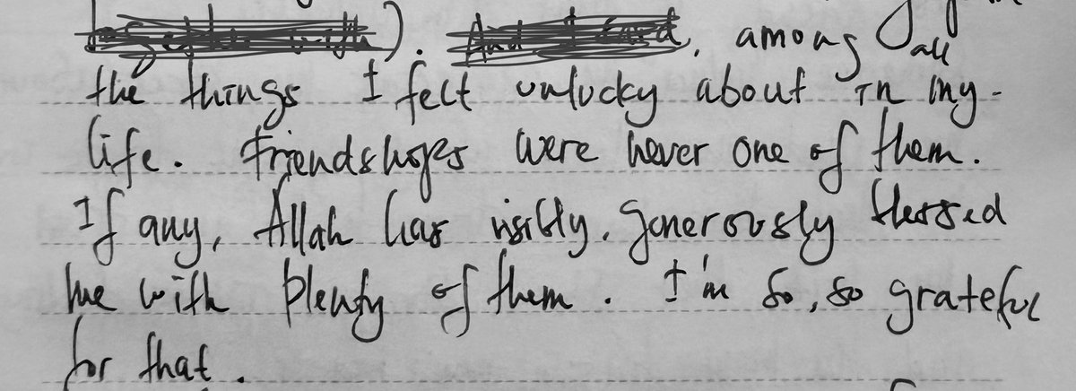 aku pernah nulis tentang ini di jurnalku juga (how lucky i am in friendships) ❣️