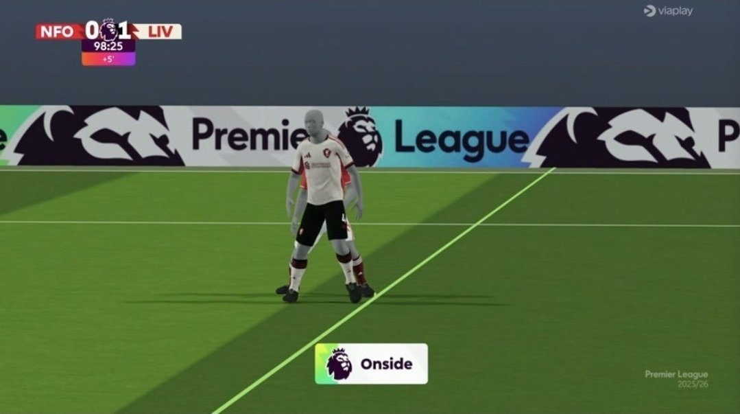 To the clinically insane and hard of understanding on this app, the 5cm rule applies when the attacker is OFFSIDE by 5cm or less. Not when the attacker is ONSIDE by half a foot 👍