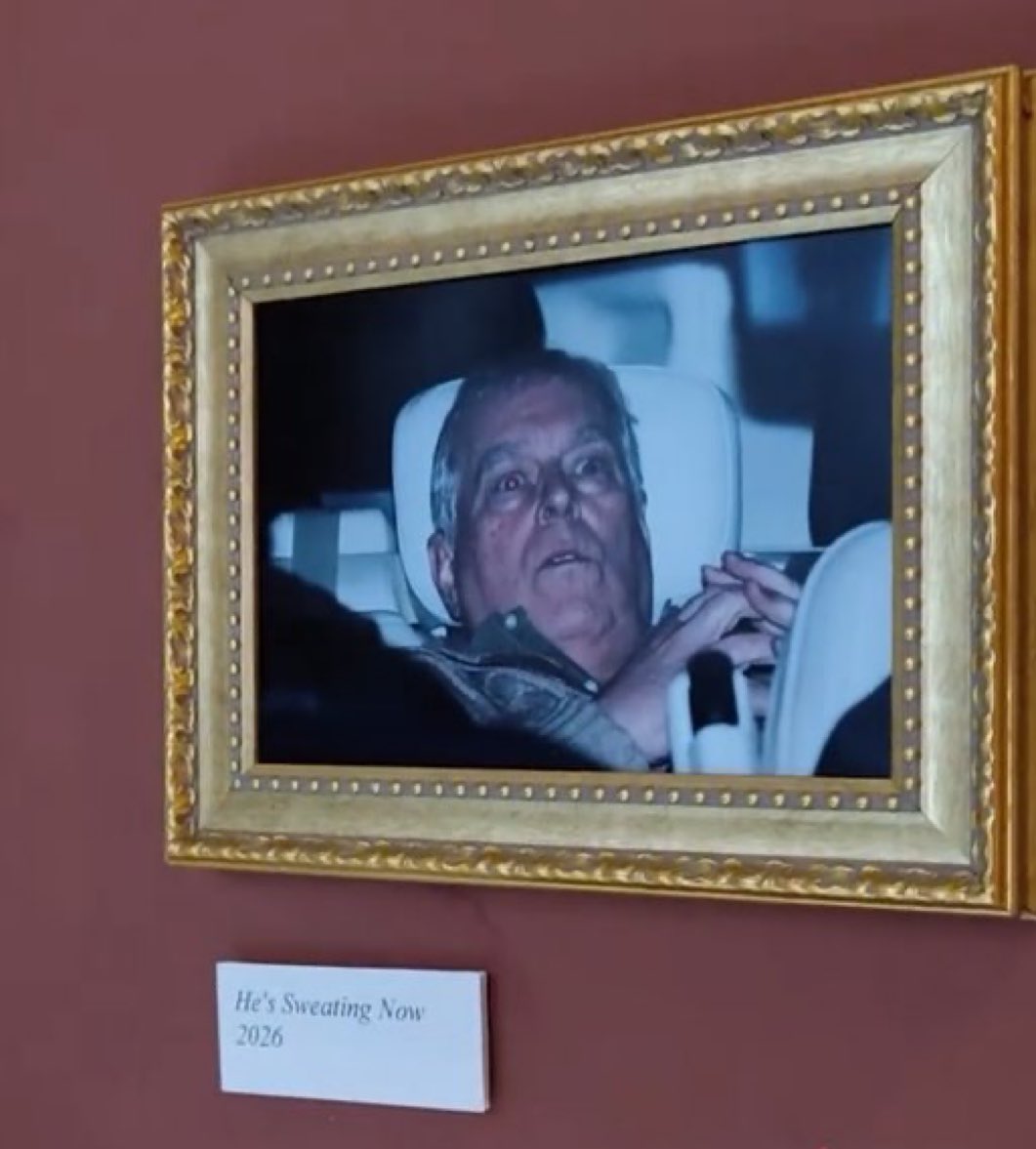 Goeie stunt. De nu al legendarische foto van de Andrew Formerly Known as Prince hangt in het Louvre (opgehangen door activisten).