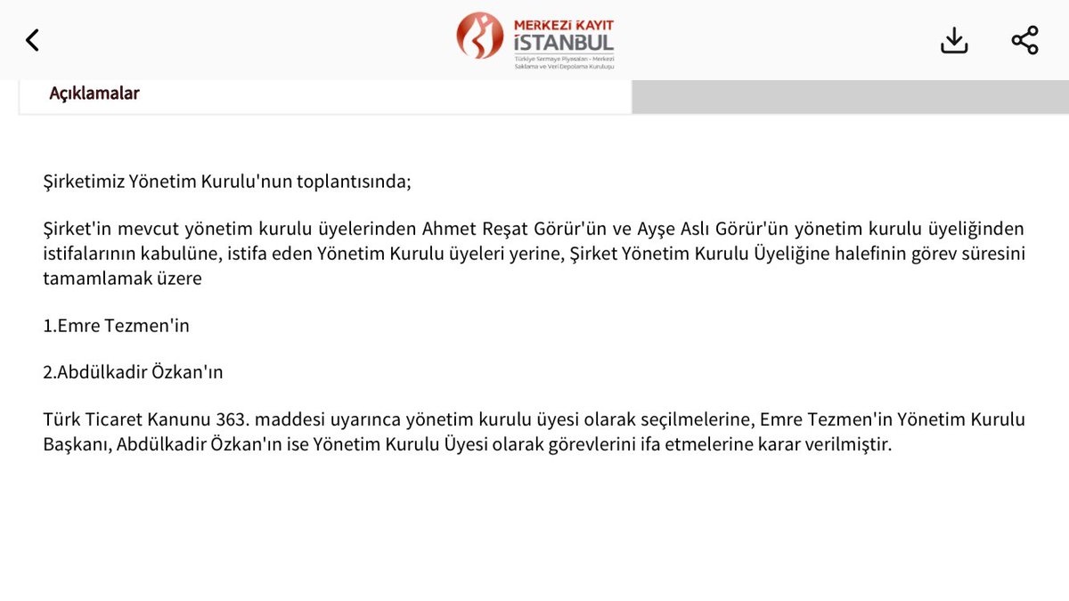 #MANAS #TEHOL #TERA
Manas Enerji’de Emre Tezmen YKB, Abdülkadir Özkan yönetim kurulu üyesi olarak seçildi