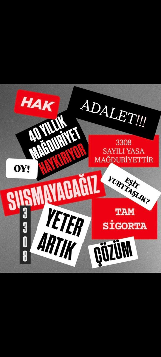 bjk1981umutt's tweet photo. 📢 Siyasetçilere Açık Mektup: "Staj ve ÇIRAKLIK  Mağduriyeti Bir Tercih Değil, Adalet Meselesidir!"📌
​Sayın Siyasetçiler,
📌​Bizler, bu ülkenin kalkınması için çocuk yaşta tezgah başına geçen, eline anahtar alan, fabrikalarda ter döken 3308 sayılı yasa mağdurlarıyız.📌 Yıllardır kapınızı aşındırıyor, meydanlarda sesimizi duyurmaya çalışıyoruz; ancak geldiğimiz noktada görüyoruz ki, verdiğimiz emekler ve yaşadığımız hak kaybı hala seçim beyannamelerinin ötesine geçemedi.📌
📌​Artık sabrımız tükendi, çünkü:
​Çocuk Yaşta Çalıştık: Biz o dönemde oyun oynamak yerine ülke üretimine katkı sağladık. Bize verilen sigorta kartlarının üzerinde 📌"İşe Giriş Tarihi" yazıyordu. Bugün "o sadece sağlık sigortasıydı" demek, o günün çocuklarını ve bugünün emekçilerini aldatmaktır. 🛠️
​Eşitsizliğe Son Verilmesini İstiyoruz📌: Borçlanma hakkı belirli kesimlere tanınırken, fiilen çalışan stajyer ve çırakların bu haktan mahrum bırakılması anayasal eşitlik ilkesine aykırıdır. ⚖️
​Emeklilik Hakkımız Gasp Ediliyor:📌 Yaşıtlarımız emekli olurken, bizler fazladan 10-15 yıl daha çalışmaya zorlanıyoruz. Bu bir lütuf değil, gasp edilen bir hakkın iadesi talebidir. ​#StajVeÇıraklıkSigortasıMağdurları ​ #NowHaber
​#SözcüAnaHaber
​#TRTHaber
​#CnnTurk