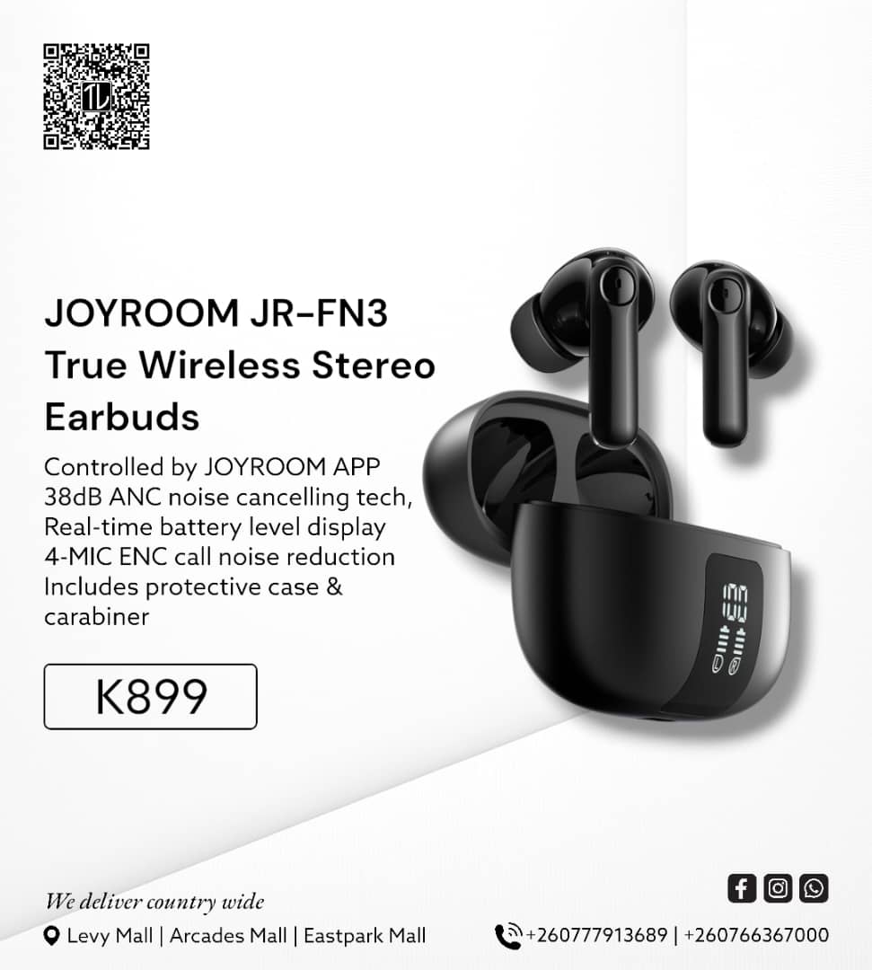 Trade_ListZM's tweet image. JOYROOM JR-FN3 – K899
JOYROOM JR-BB3 – K699

ANC, clear calls, long battery life, and that clean wireless setup everyone wants.

Available in-store.
📲 +260777913689
We deliver countrywide.

#JOYROOM #WirelessEarbuds #ZedTech #TradeListZed #SoundUpgrade