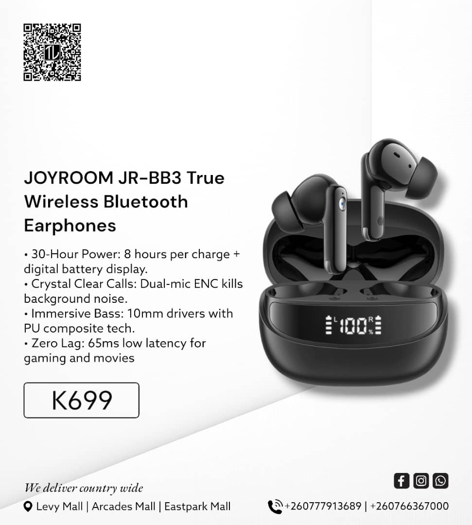 Trade_ListZM's tweet image. JOYROOM JR-FN3 – K899
JOYROOM JR-BB3 – K699

ANC, clear calls, long battery life, and that clean wireless setup everyone wants.

Available in-store.
📲 +260777913689
We deliver countrywide.

#JOYROOM #WirelessEarbuds #ZedTech #TradeListZed #SoundUpgrade