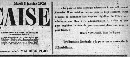 Quatre "manchettes" de L'Action française, en 1926, toujours d'actualité : la république idéologique ne convient pas au pays, pas plus aujourd'hui qu'hier... lafautearousseau.hautetfort.com/archive/2025/0…