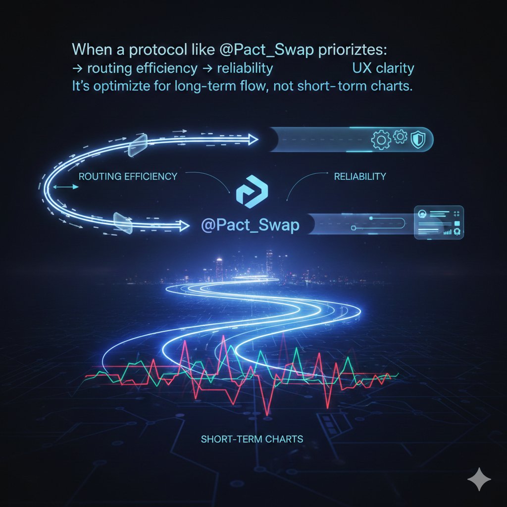 When a protocol like <a href="/Pact_Swap/">Pact Swap Labs</a>  prioritizes:
→ routing efficiency
→ reliability
→ UX clarity
It’s optimizing for long-term flow, not short-term charts.