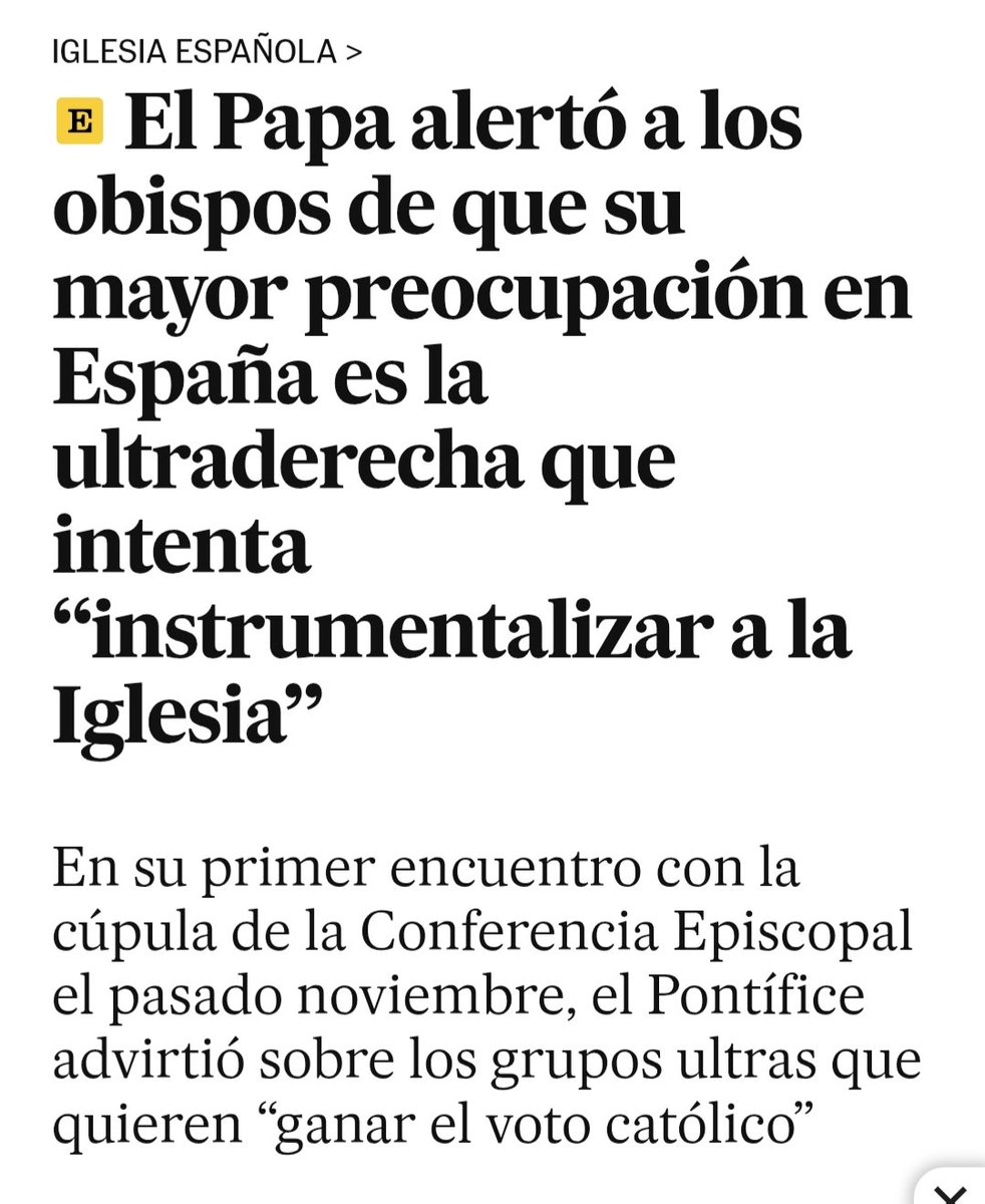 Y esto,que es tan razonable y que estamos viendo todos,y que <a href="/Pontifex_es/">Papa León XIV</a> le dijo a la <a href="/Confepiscopal/">ConferenciaEpiscopal</a> el pasado mes de noviembre sale casi 5 meses más tarde?