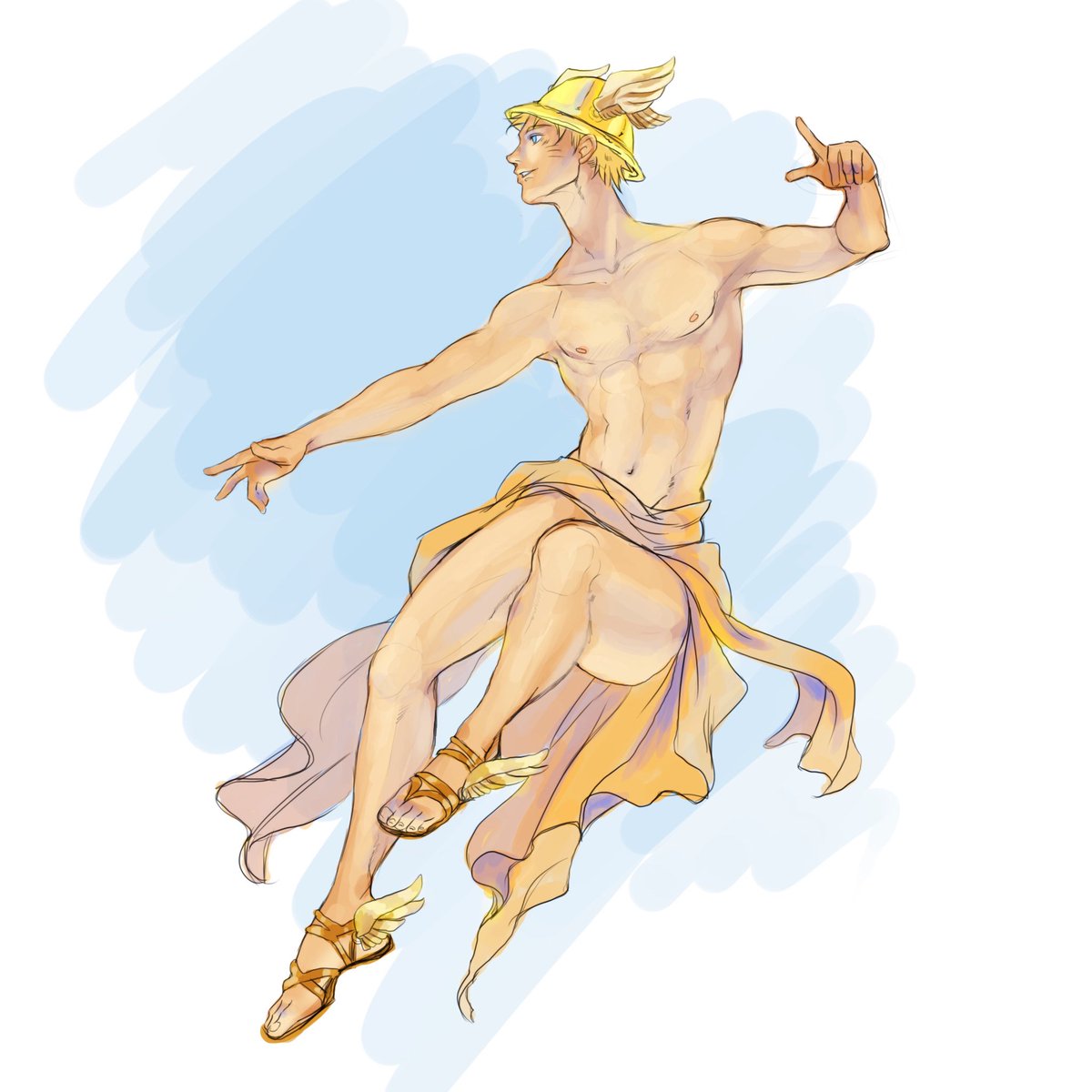 Sasuke as Apollo and Naruto as Hermes 

#sasunaru