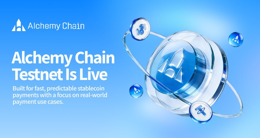 AlchemyPay's tweet photo. The #AlchemyChain testnet is now live.

Built for real-world stablecoin payments with predictable fees and fast settlement. Powered by $ACH.

RPC for developers and partners to deploy and test: https://t.co/j7RSOBll6t
Follow the guide here: https://t.co/ht6oY59FGm

Read more:
https://t.co/ypl5jXBuDV