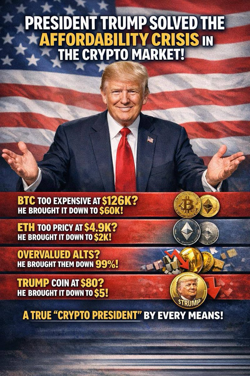 TheKryptoXpress's tweet photo. Our beloved president has successfully brought ‘crypto inflation’ under control
$crypto https://t.co/jYwAyz6IS7