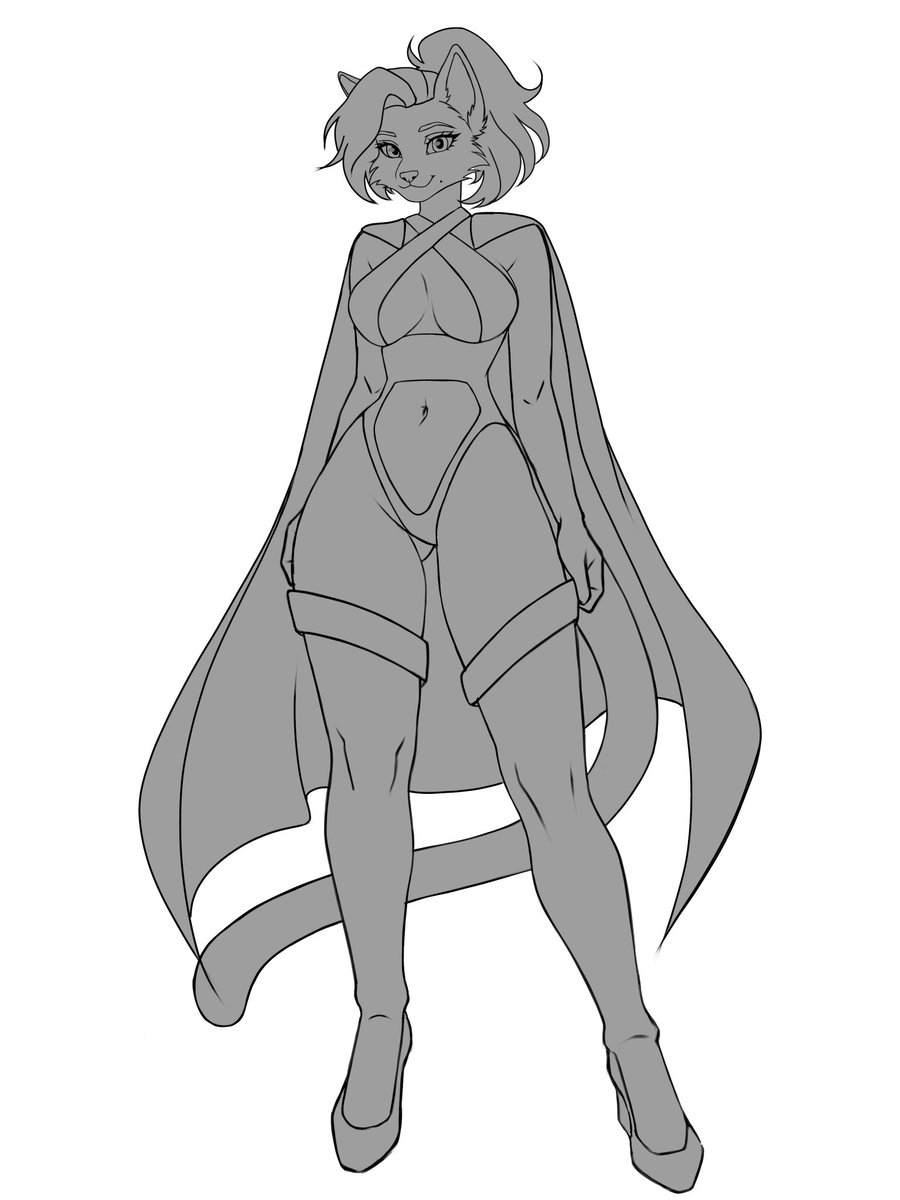At first, I had the idea of making her a superhero, but then I chose a more neutral version to leave plenty of space for imagination :)

#smallartist #artmoots #sketch #furry #anthro