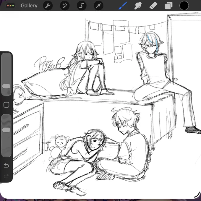 Draw your oshis with your problems but its wxs hiding in one room of their shared apartment to wait out active shooting and narco violence happening in their city 