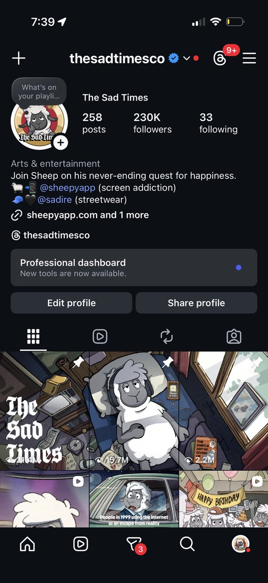 <a href="/AdamWeitsman/">Adam Weitsman</a> free mint after ftx crash

never got the love it deserved never raised

team is a passionate self funded team

one of the largest social medias and strongest brands still building

<a href="/thesadtimesco/">The Sad Times</a>