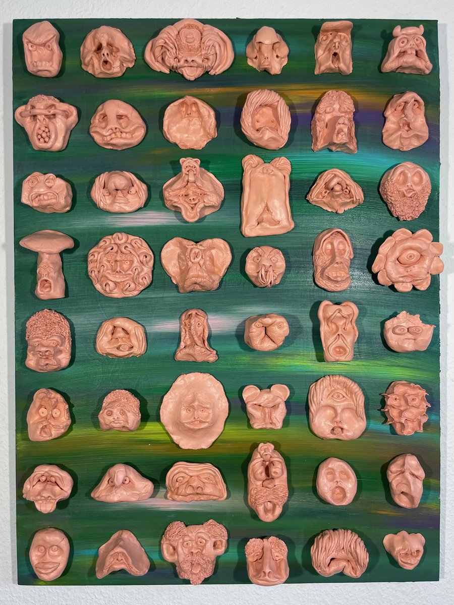 bMossmanProd's tweet image. "48 Mates"  60 x 80cm / 23.5" x 31.5".  Dried clay &amp;amp; acrylic on wood.  bmossman.com #bradmossman #bmossman #clay #sculpture #claycharacters #characterdesign