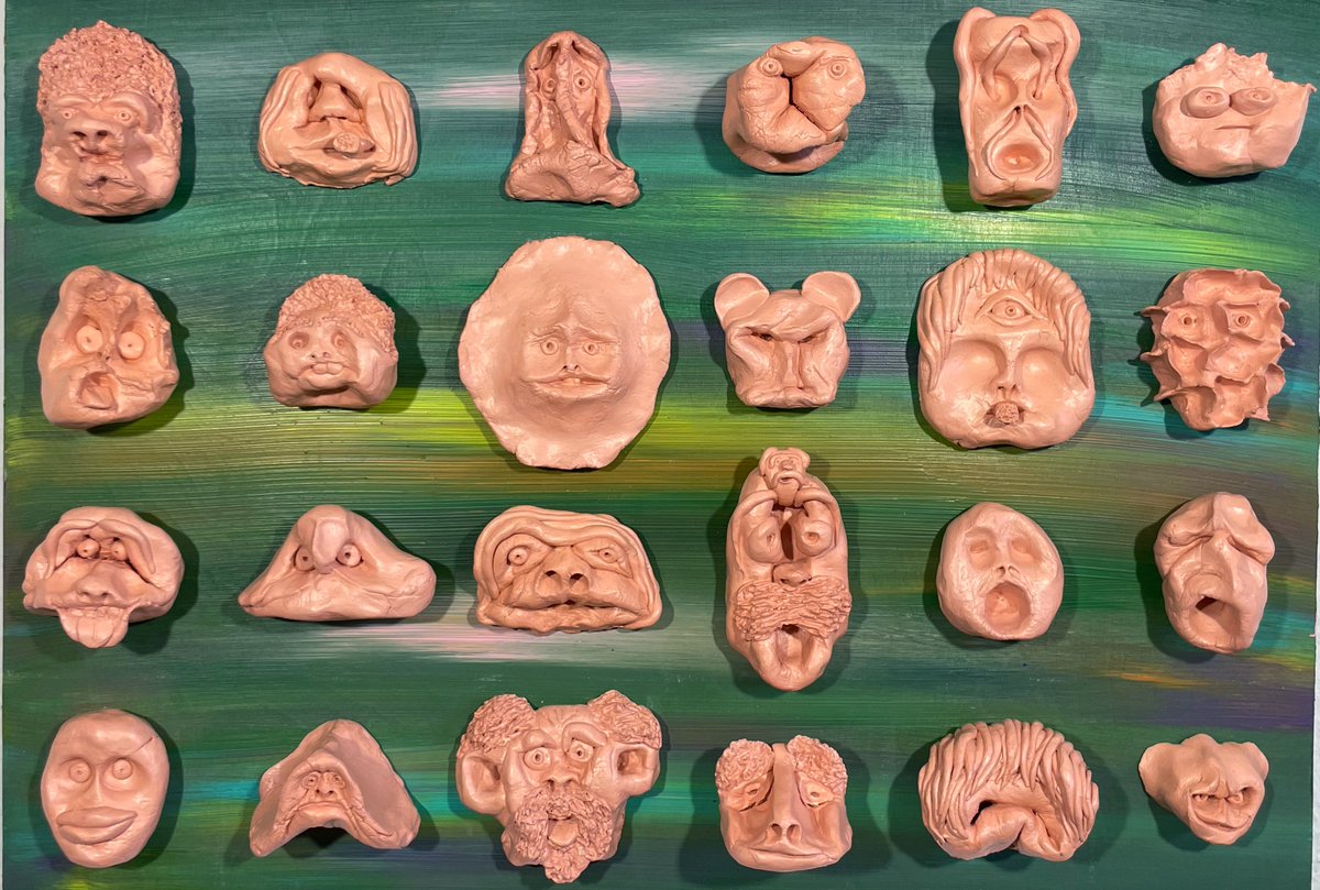 bMossmanProd's tweet image. "48 Mates"  60 x 80cm / 23.5" x 31.5".  Dried clay &amp;amp; acrylic on wood.  bmossman.com #bradmossman #bmossman #clay #sculpture #claycharacters #characterdesign