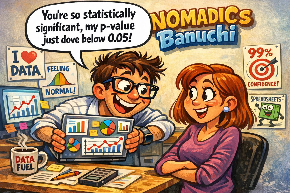 TEHSEEiN's tweet photo. Just shot my shot with data. 📊
Turns out the results are statistically significant… p-value below 0.05 and confidence level at 99%.
Science says this is real. 

#DataLife #StatisticsHumor #NerdJokes #PValue #DataAnalyst #OfficeVibes https://t.co/XZjtprFVRg