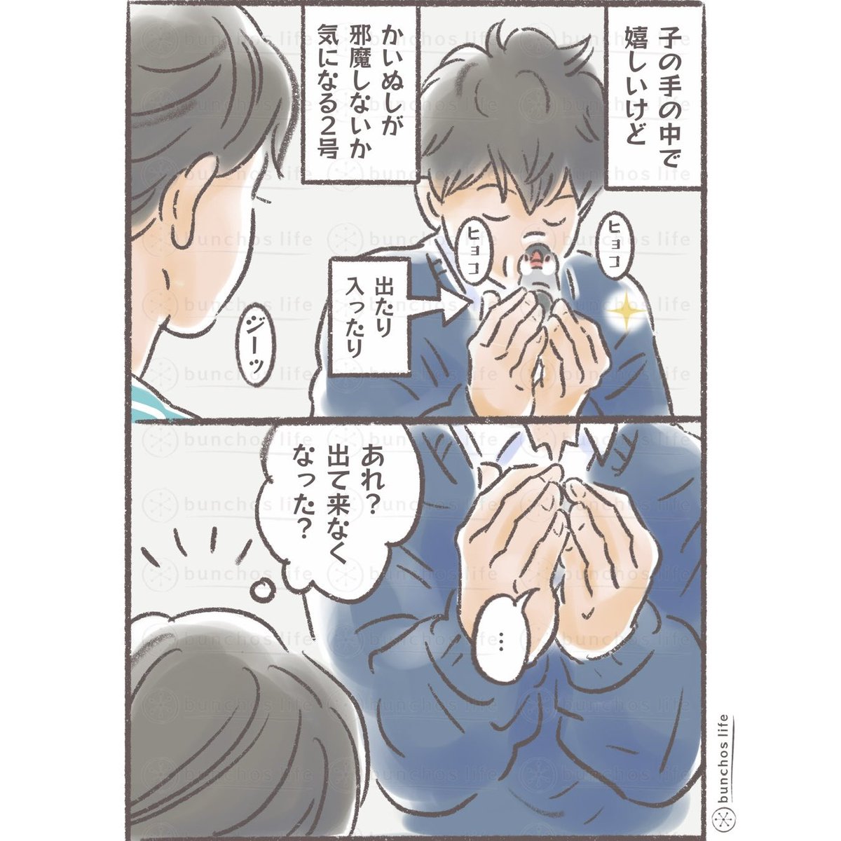 komugi_chan55's tweet photo. やっぱり監視されてたw
#文鳥 
#4コマ漫画 https://t.co/JKheFJjhyL