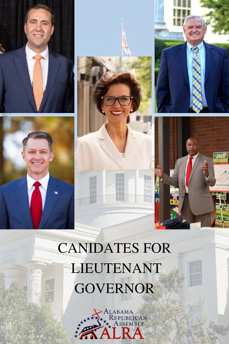AlabamaRA's tweet photo. Wes Allen (@WesAllenAlabama), Pat Bishop (@BishopForBama), Rick Pate, Nicole Wadsworth (@NicoleforAL), John Wahl (@ChairmanWahl)—y’all lit up ALRA yesterday! No two-thirds for endorsement, but your Alabama fire fuels us. Thanks—onward! 🇺🇸 #ALRA #AlabamaFirst #ALPolitics https://t.co/iABu4nmUvw