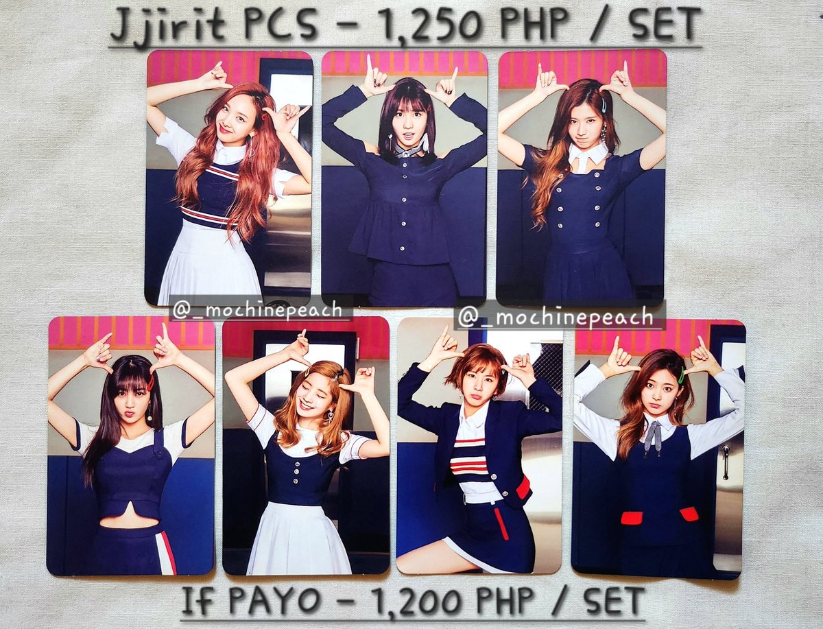 _mochinepeach's tweet photo. WTS | LFB | PH 💕 
 ╰ sparks twice photocards onhand ✨️ 

☆ signal jjirit pc set of 7
╰ payo | 2-week res. | hatian
╰ j&amp;t, ggx, sdd (Cavite)
╰ negotiable + discount if bulk

🍭#twice #트와이스 #nayeon #jeongyeon #momo #sana #jihyo #mina #dahyun #chaeyoung #tzuyu @JYPETWICE https://t.co/9XJT4ocv8O