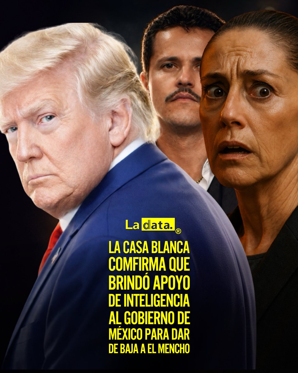ladataec's tweet photo. #Tedencia La Casa Blanca confirma que brindó apoyo de inteligencia al gobierno de México para dar de baja a “El Mencho” 

Estados Unidos confirmó que brindó apoyo de inteligencia al gobierno mexicano en el operativo ejecutado en Talpalpa, Jalisco, donde fue abatido Nemesio “El Mencho” Oseguera Cervantes, líder del Cártel Jalisco Nueva Generación y uno de los principales traficantes de fentanilo hacia territorio estadounidense.

“Estados Unidos brindó apoyo de inteligencia al gobierno mexicano para asistir en un operativo en Talpalpa, Jalisco, México, en el que se eliminó a Nemesio “El Mencho” Oseguera Cervantes, un infame capo de la droga y líder del Cártel Jalisco Nueva Generación. “El Mencho” era un objetivo prioritario para los gobiernos de México y Estados Unidos, por ser uno de los principales traficantes de fentanilo a nuestro país. El año pasado, el presidente Trump designó con razón al Cártel Jalisco Nueva Generación como Organización Terrorista Extranjera, porque eso es precisamente lo que es. En este operativo, tres miembros adicionales del cártel fueron asesinados, tres resultaron heridos y dos fueron arrestados.

El presidente Trump ha sido muy claro: Estados Unidos garantizará que los narcoterroristas que envían drogas letales a nuestra patria se vean obligados a enfrentar la ira de la justicia que merecen desde hace mucho tiempo.

La administración Trump también elogia y agradece a los militares mexicanos por su cooperación y la exitosa ejecución de esta operación”.

@ladataecu 👈

#ladata #tendenciapolitica #mexico #elmencho