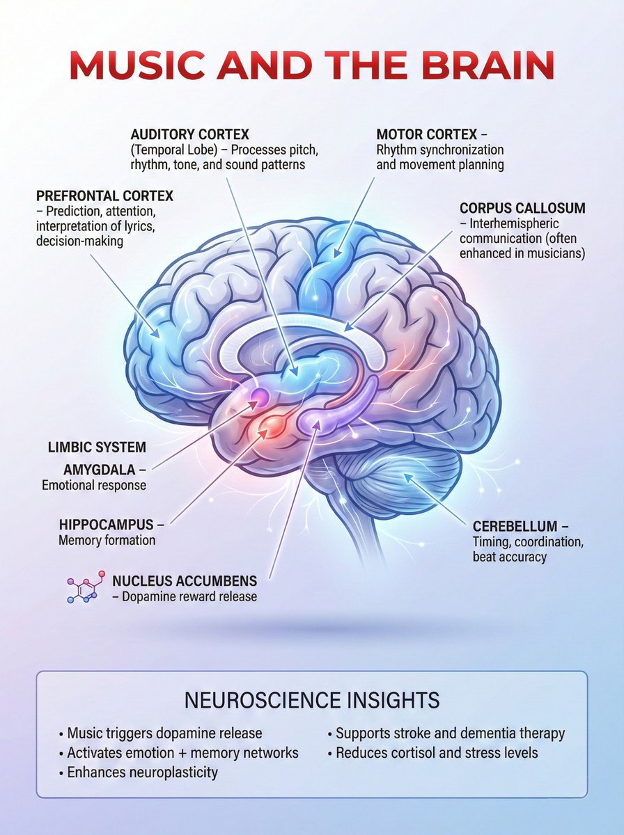 cooltechtipz's tweet photo. Effects of music on the brain https://t.co/EsGobr1vPU