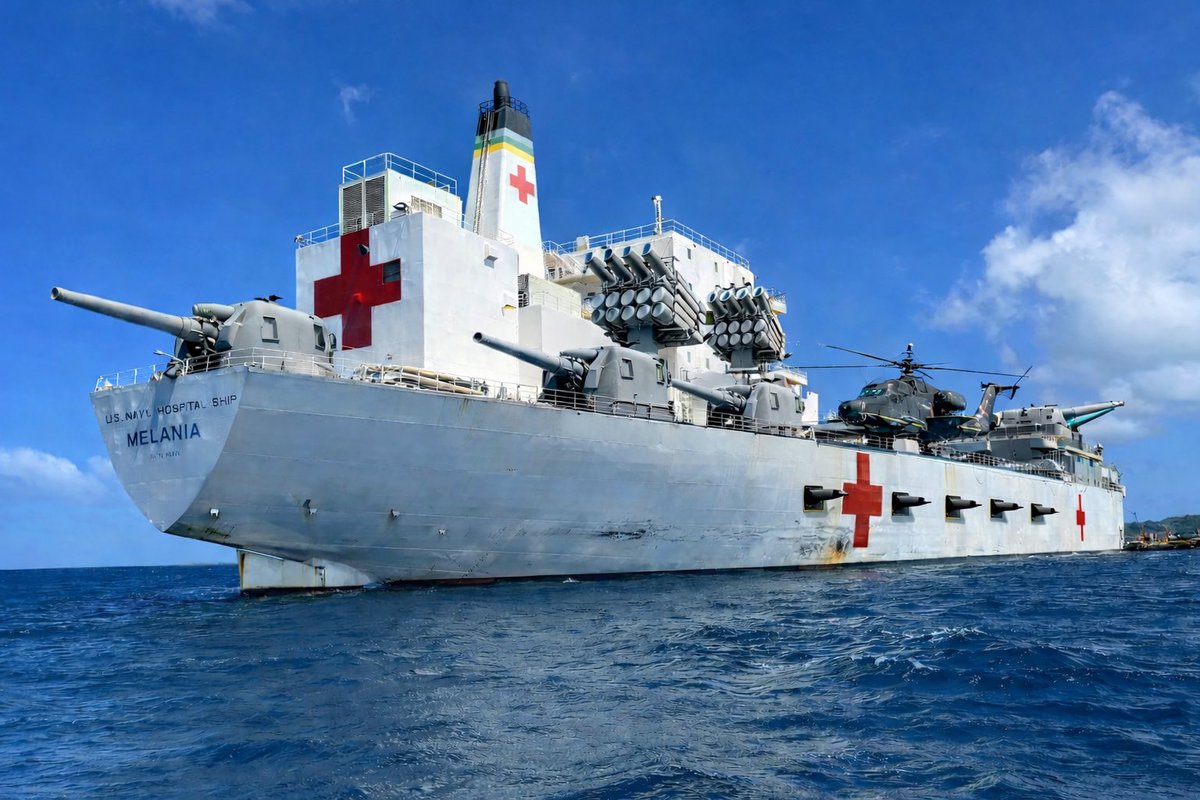 The orange guy’s hospital ship has finished sea trials off the Venezuelan coast and is ready to be sent to #Greenland to help the people. But #Denmark is suspicious. Trump can’t understand why.