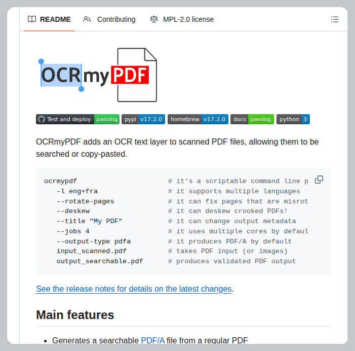 Adds OCR layers to PDFs

github.com/ocrmypdf/OCRmy…