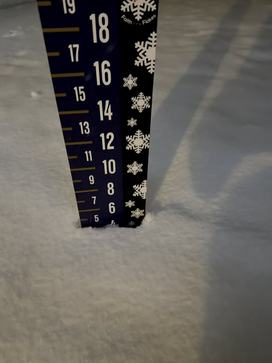 BaltimorePerk's tweet photo. @ttasselWBAL 4โ in Bel Air near MD 543 & 22 @ 10 pm, still moderate snow, Temp @ 29 degrees, Light Winds. #FITF, NorโEaster 2026, Winterโs Hurricane! https://t.co/4UfzxhdD8E
