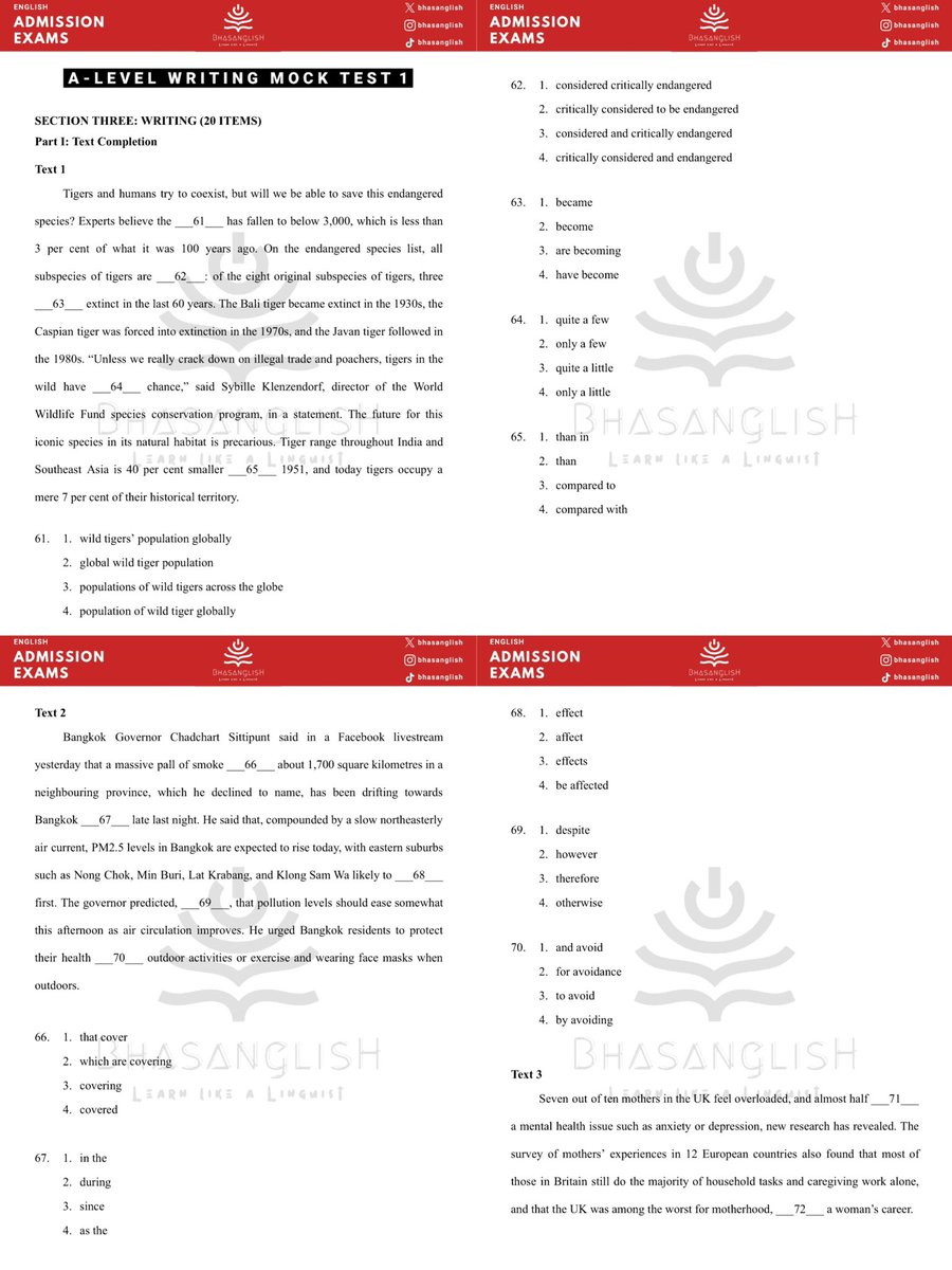 BhasAnglish's tweet photo. #แจกแนวข้อสอบ
A-Level พาร์ท Writing 20 ข้อ พร้อมเฉลยครบ ๆ ✍️🔥
 
ใครจะสอบ อย่ามัวแต่ไถฟีด มาฝึกทำกันก่อน 😌
โหลดเลยตรงนี้ 👇
https://t.co/m7WpD04B0B
แชร์ต่อได้บุญ 🙏✨
ได้ผลเป็นไง อย่าลืมมาบอกกันด้วยน้า
เดี๋ยวจะทยอยอัปชุดต่อๆ ให้อีกแบบไม่ให้พัก 🫶
 
#dek69 #dek70
#Alevel #Alevel69 #Alevelอังกฤษ
